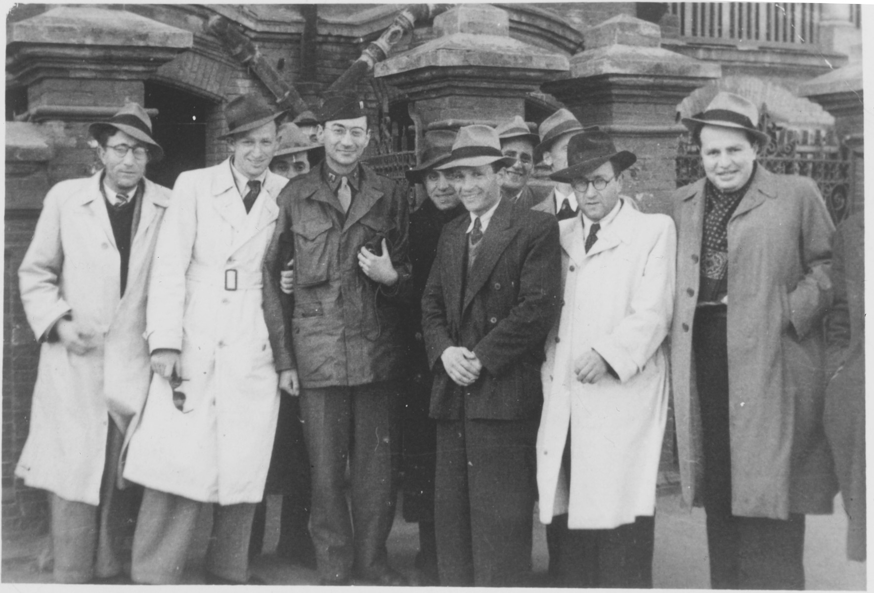 Mir Yeshiva Students with their American Chaplain